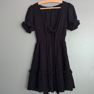Black ruffle dress